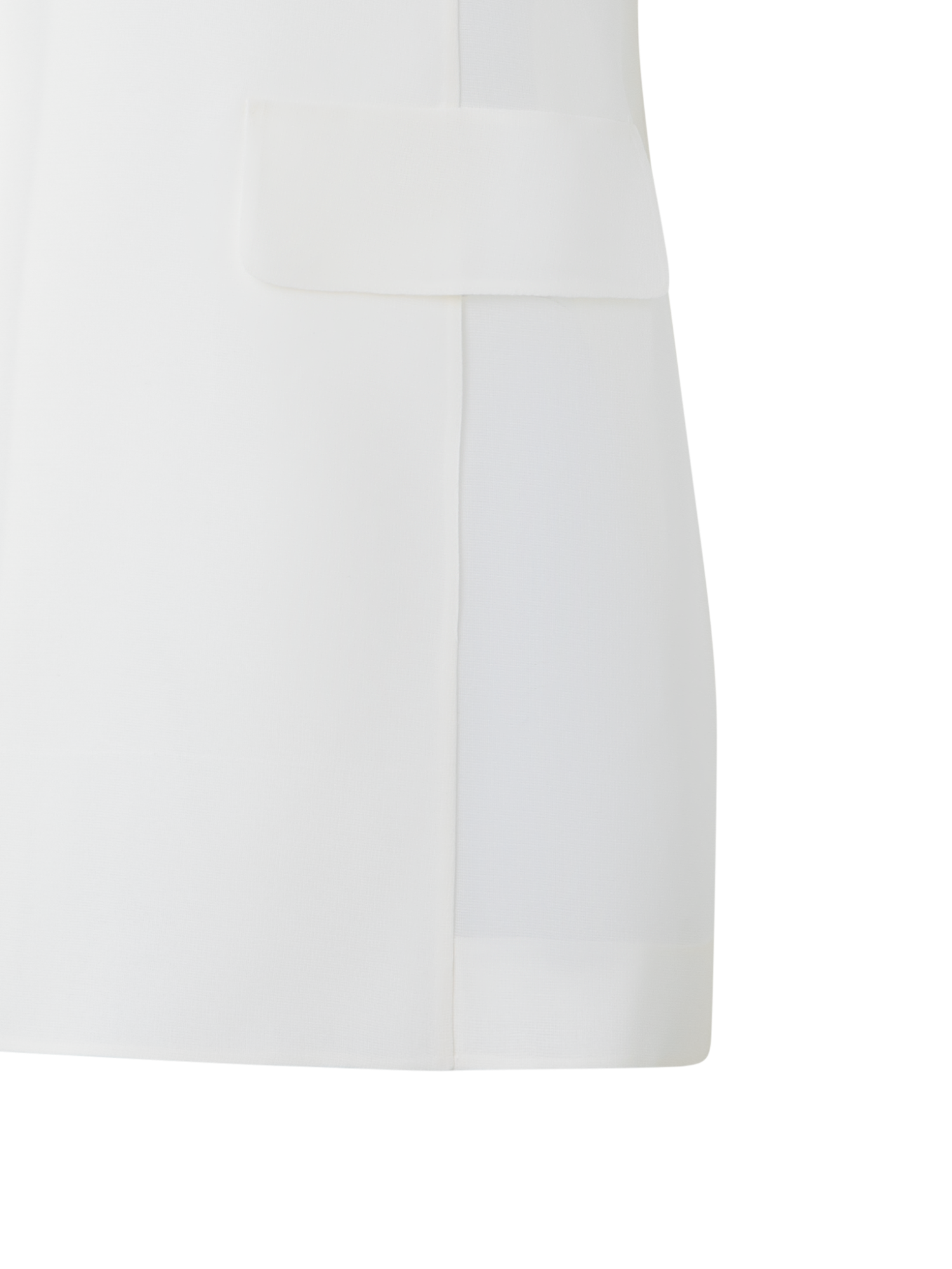 Designer Long Sheer Silk Organza Gilet - neutral - ecru - white