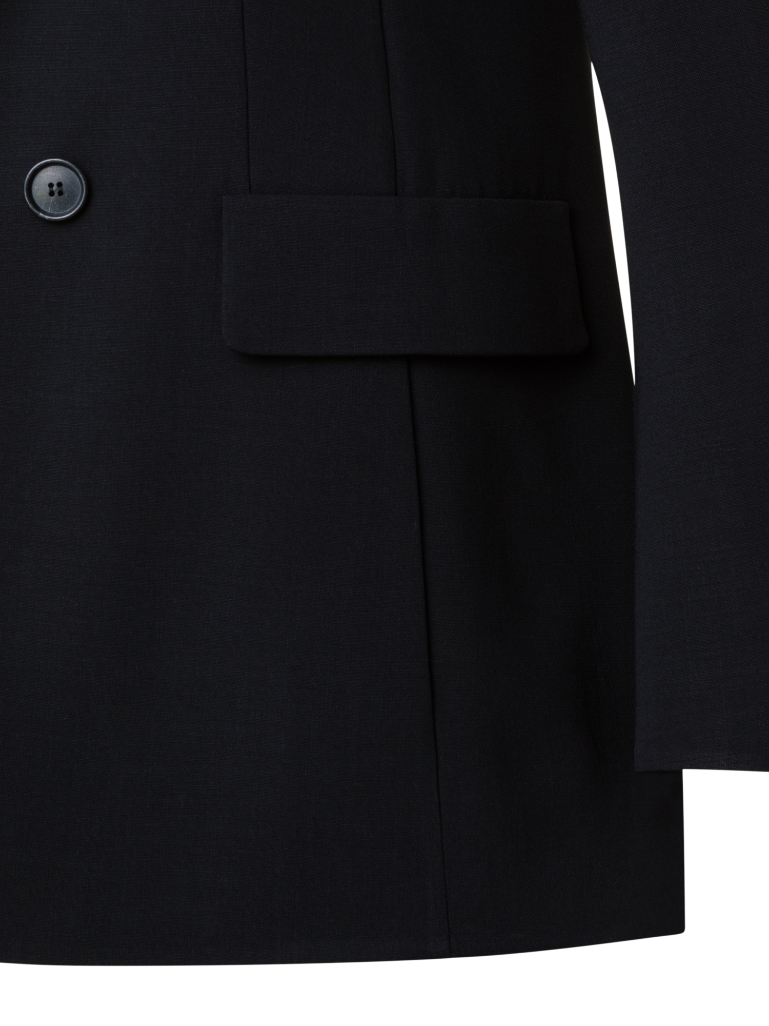 Designer Long Jacket in Wool Double-Face - black