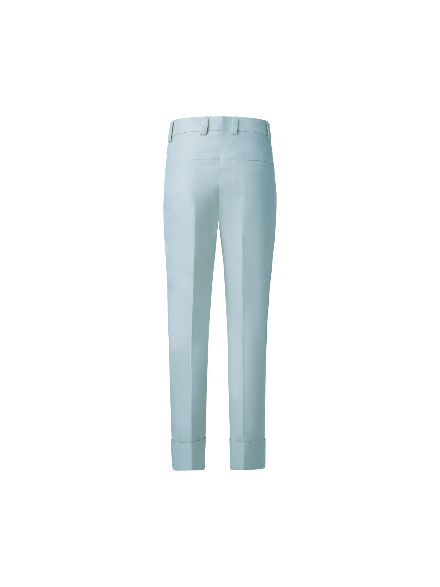 Designer Cropped Tapered Cotton Silk Double-Face Pants - yellow - pastel - blue