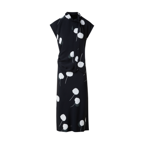 Dandelion Druck Midikleid - abnehmbare Schleife