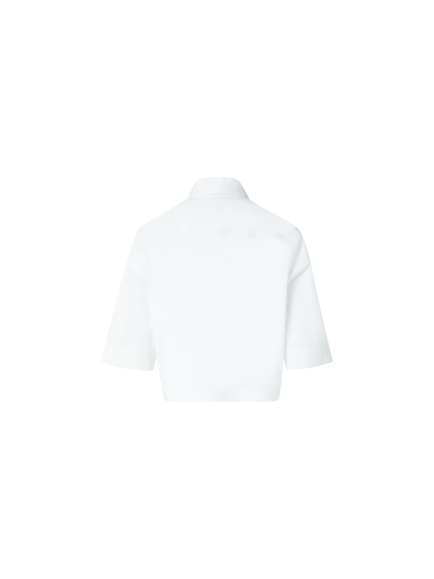 Designer Boxy Short-Sleeve Cotton Blouse - neutral - ecru - white