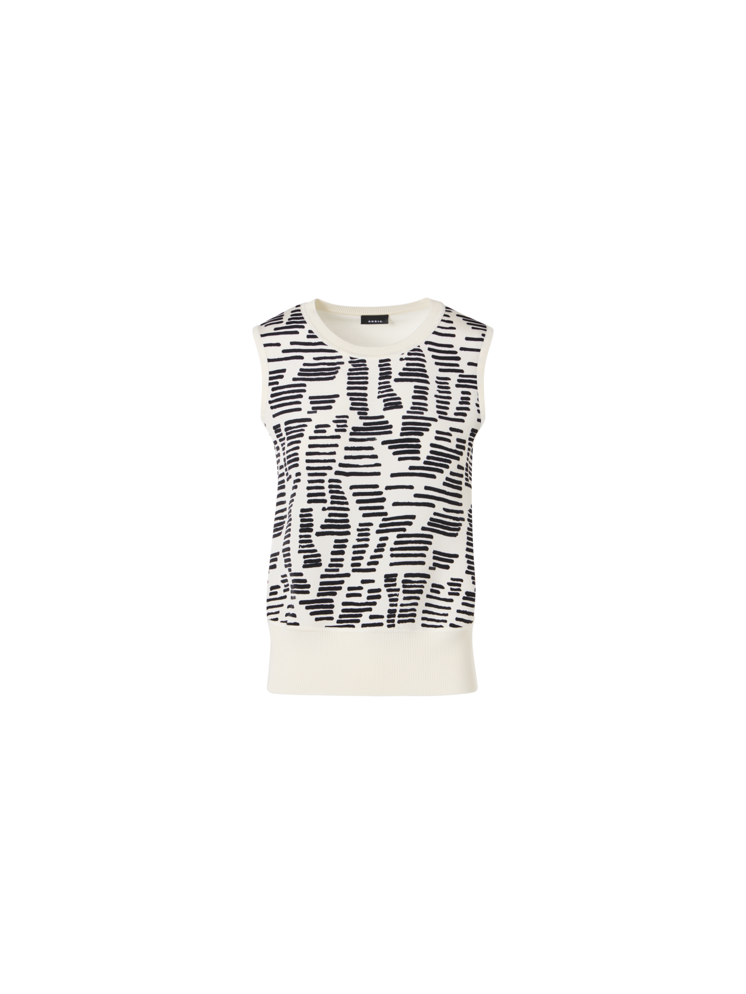 Designer Sleeveless Dance Movement Knit Top - ecru