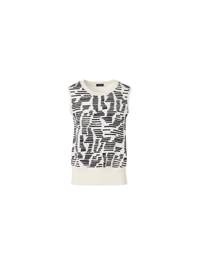 Designer Sleeveless Dance Movement Knit Top - ecru
