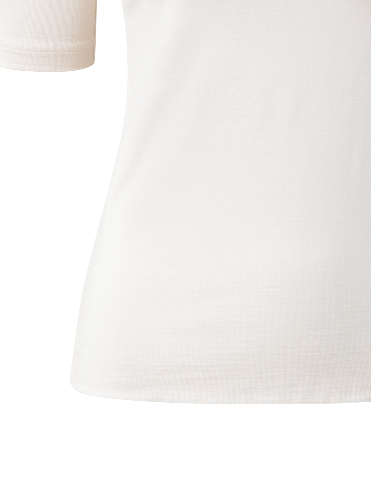 Designer 3/4 Length Sleeve Shirt from Silk Jersey - ecru - white