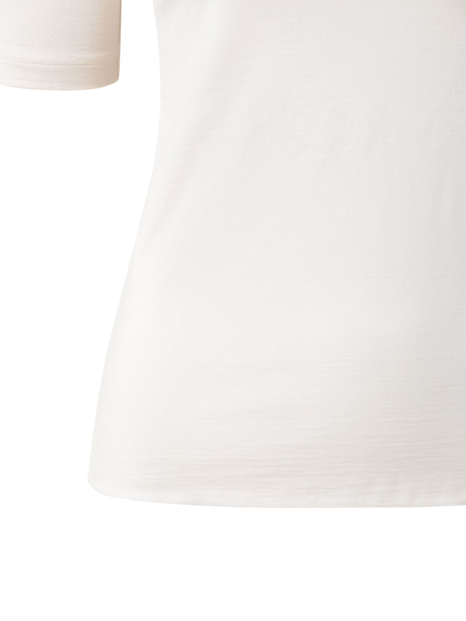 Designer 3/4 Length Sleeve Shirt from Silk Jersey - ecru - white