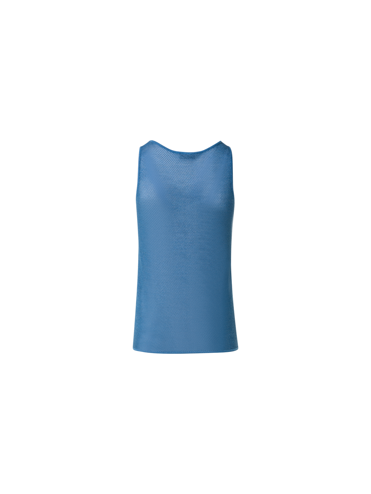 Designer Silk Mesh Knit Tank - blue