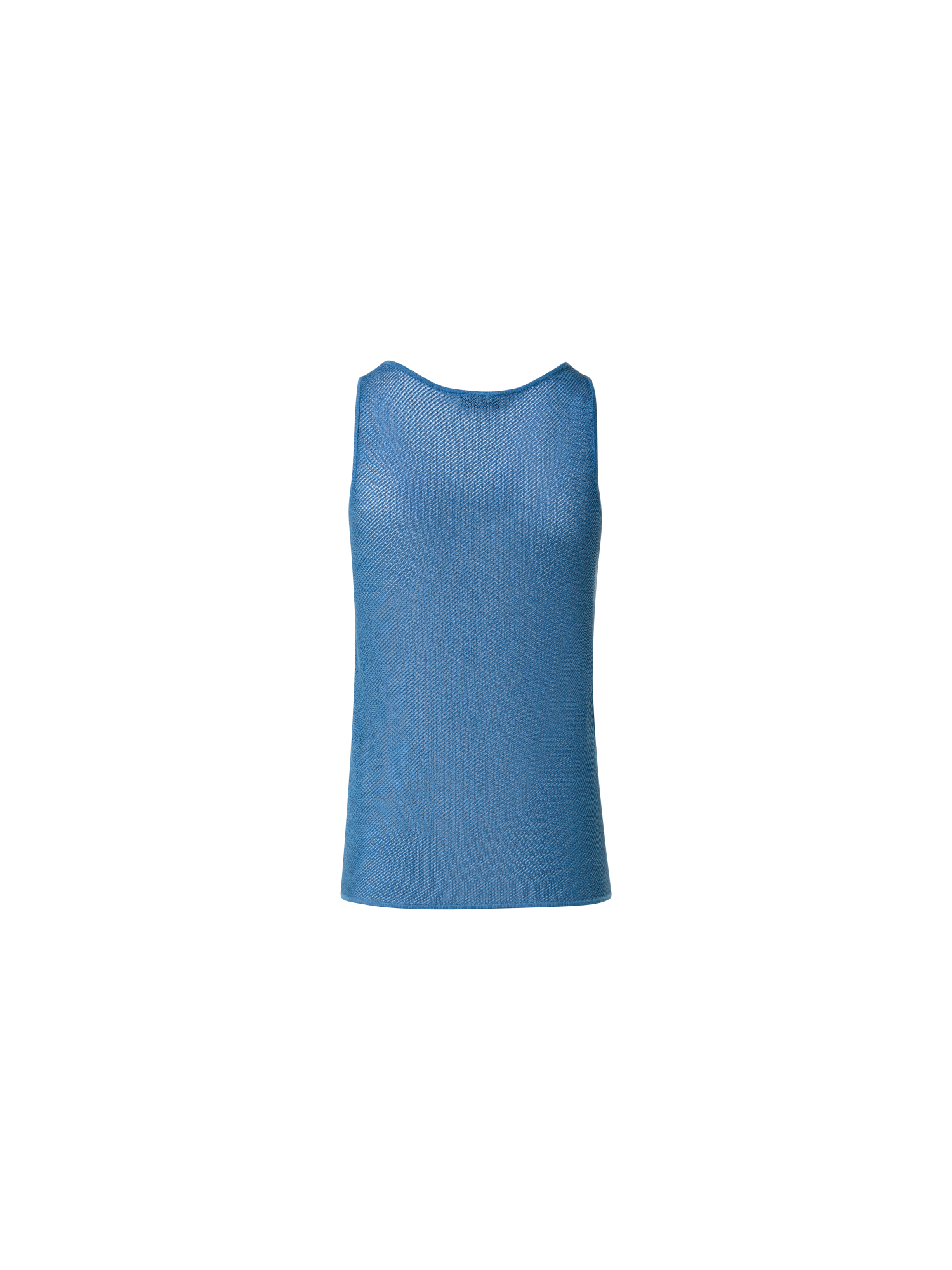 Designer Silk Mesh Knit Tank - blue