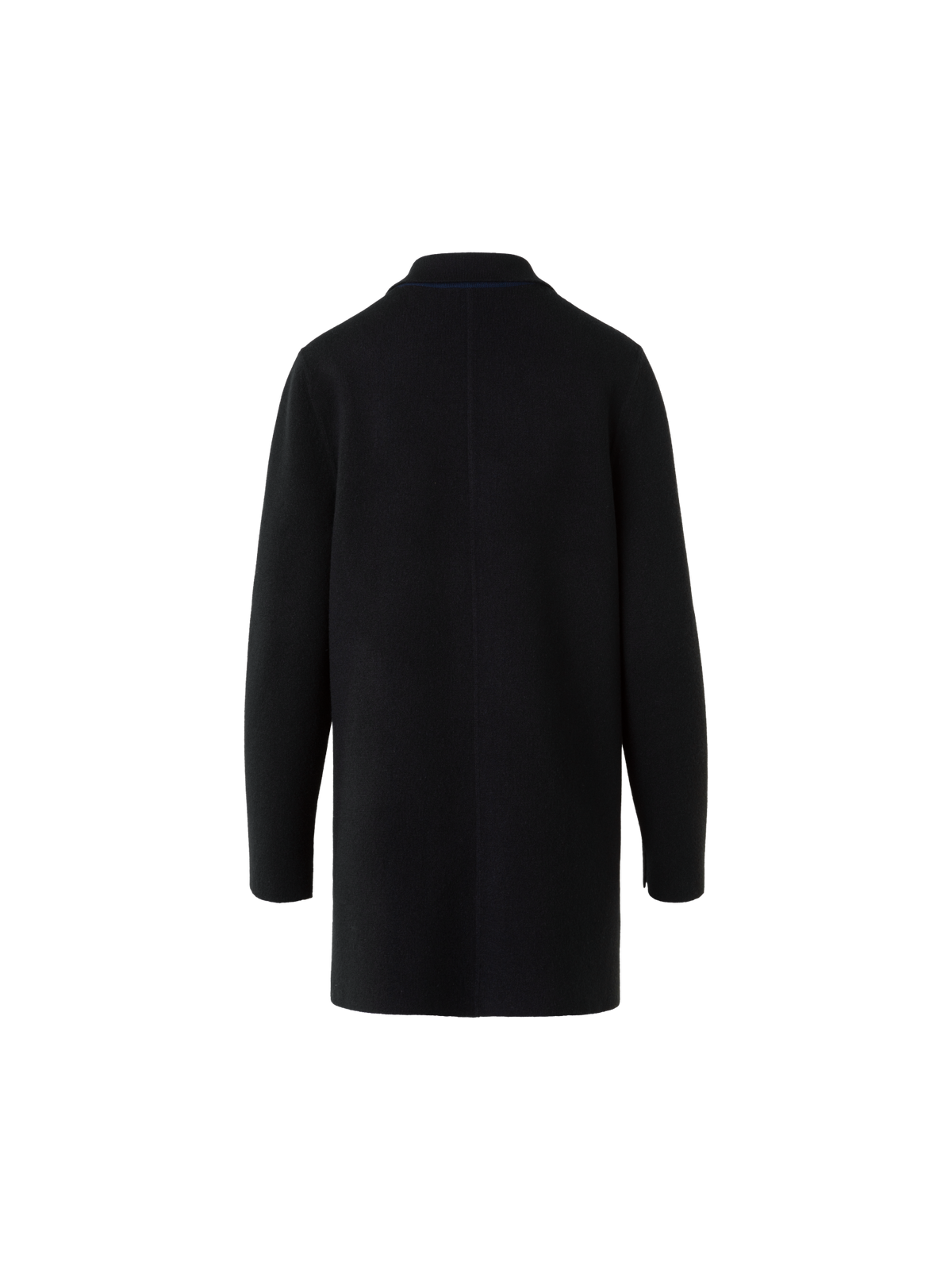 Designer Short Bi-Color A-Line Cashmere Double-Face Coat - neutral - navy - blue