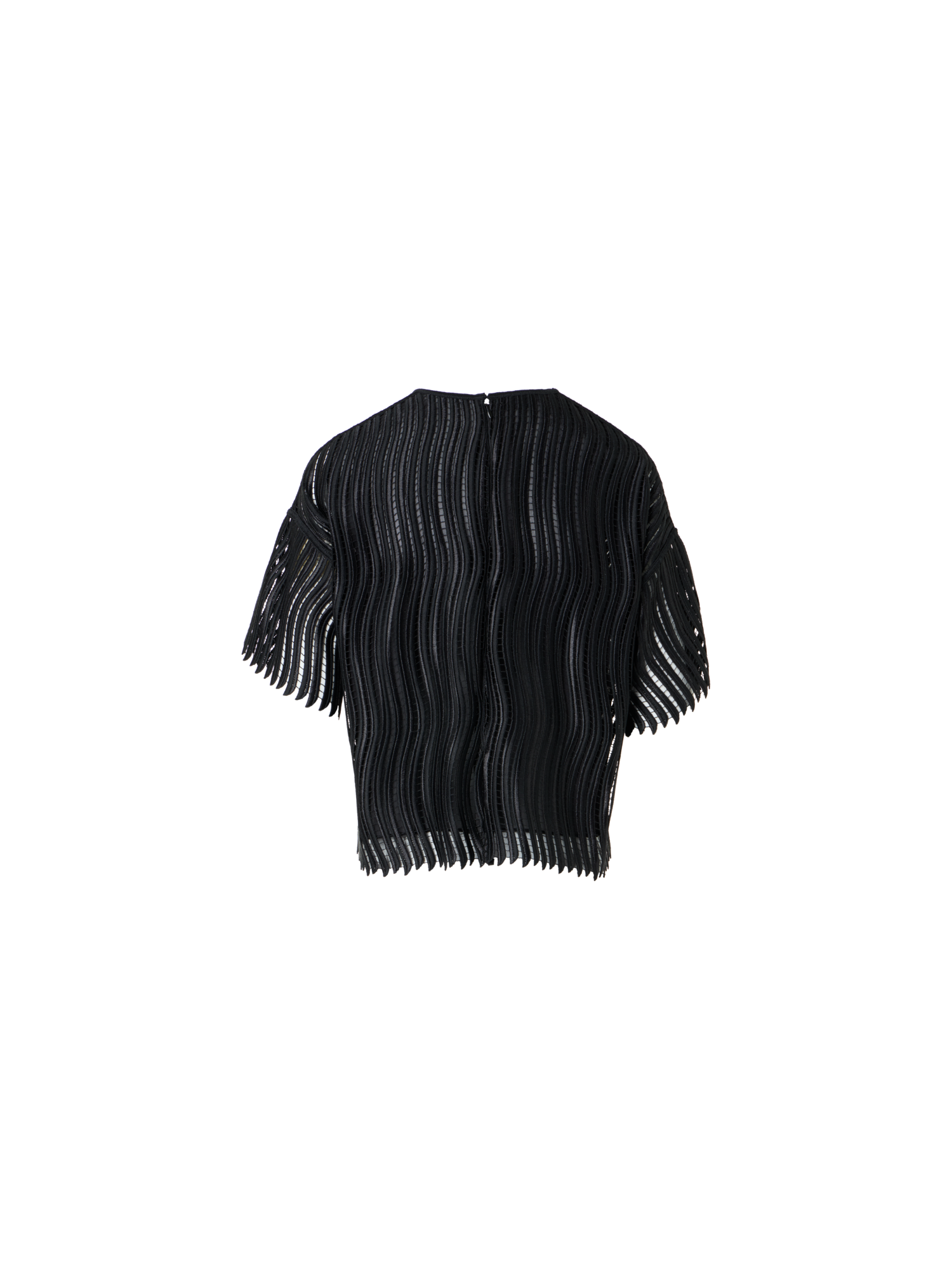 Designer Boxy Blouse in Wave Guipure - black