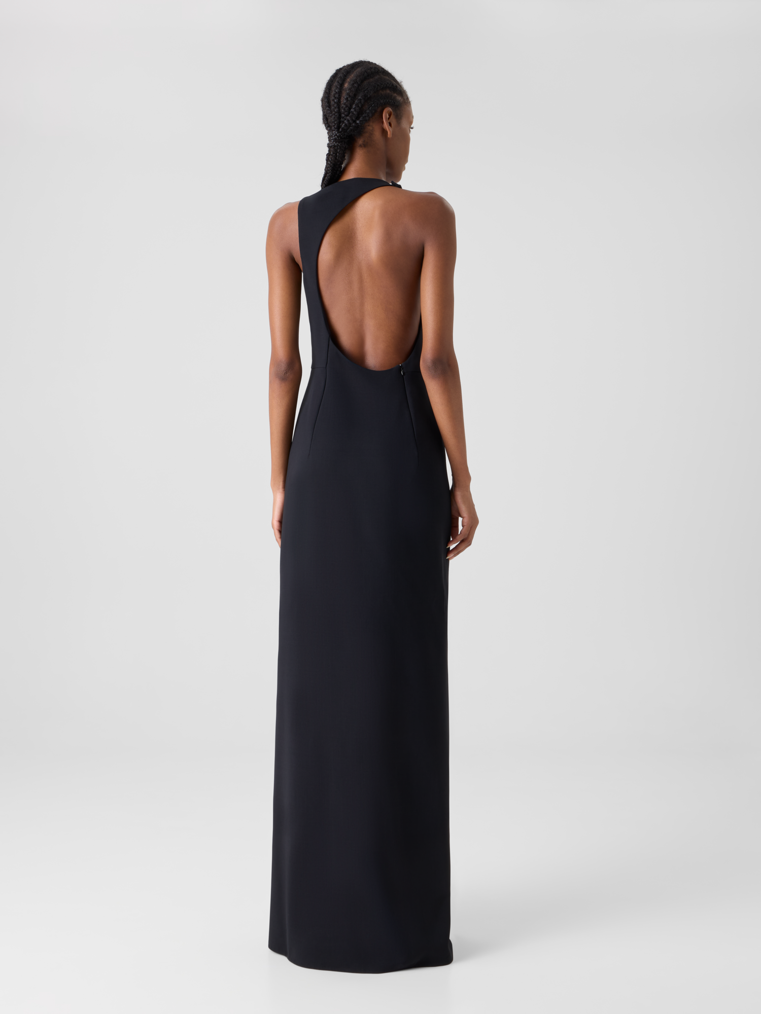 Designer Gown with Orbit Cutout Back - black