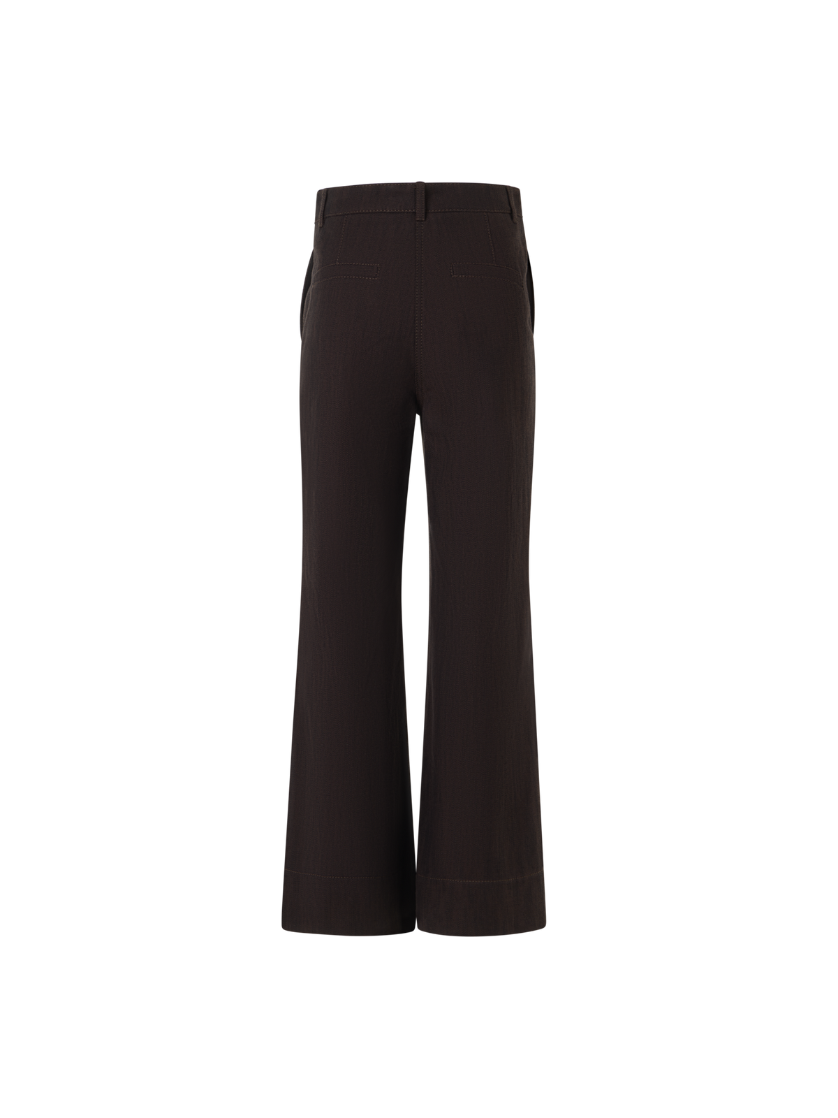 Designer Bootcut Pants in Cotton Stretch Denim - brown