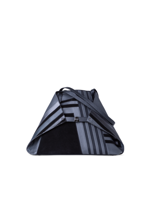 Designer Ai Medium Shoulder Tote - black - grey - multicolor