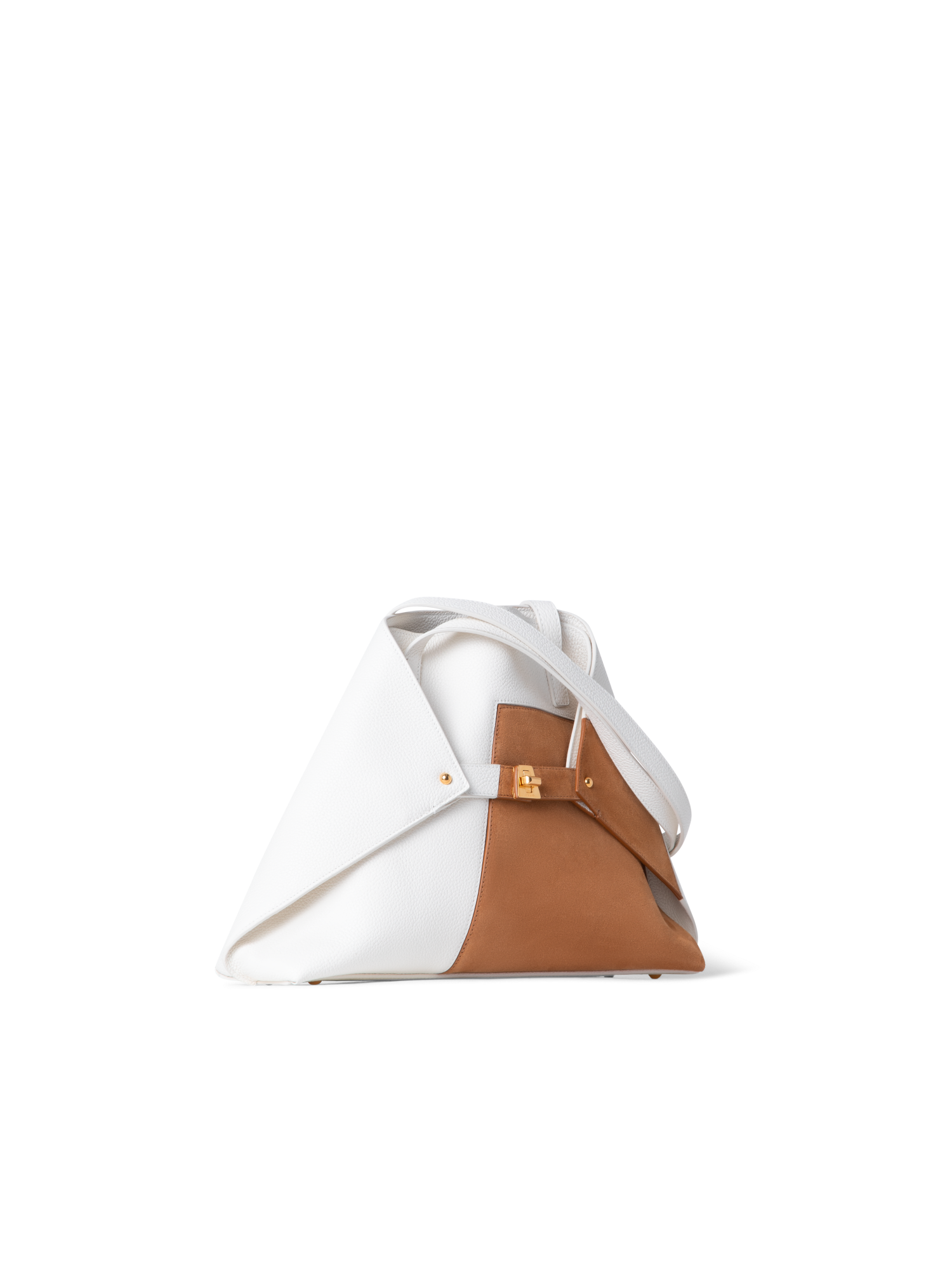 Designer Ai Small Shoulder Tote - neutral - brown - multicolor - white