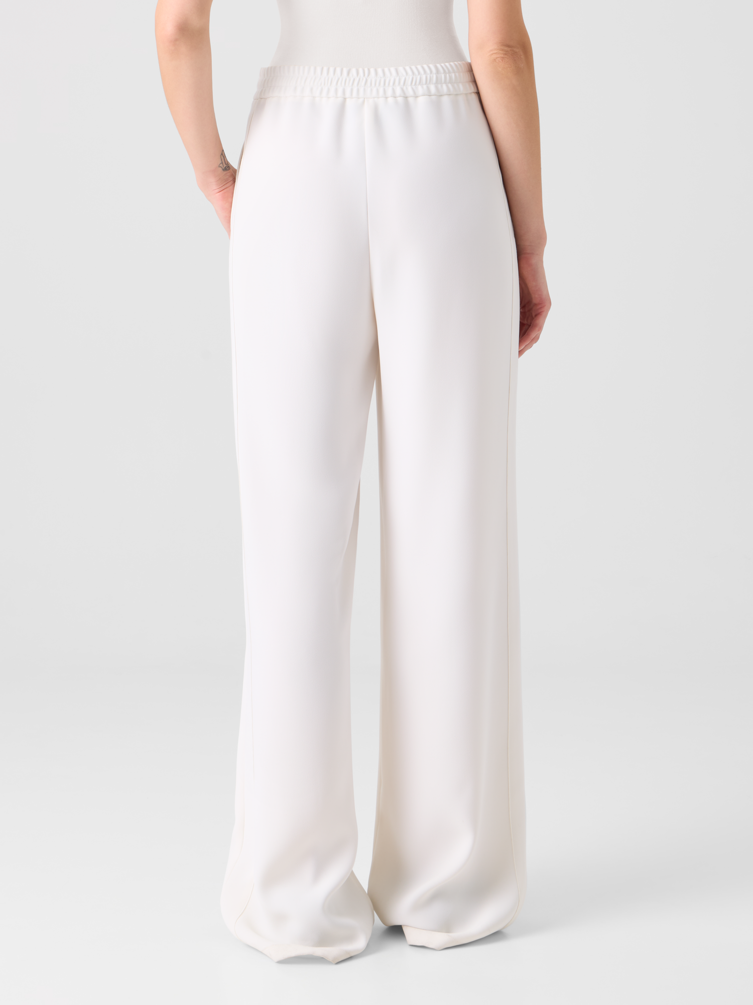 Designer Filibert Relaxed Pants with Elastic Waist - ecru 