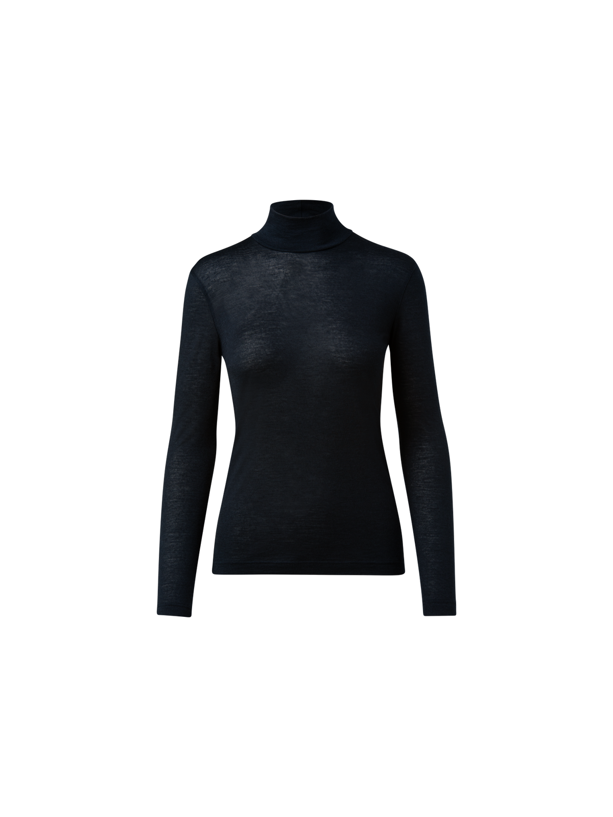 Designer Turtleneck Shirt from Cashmere Silk - navy - blue