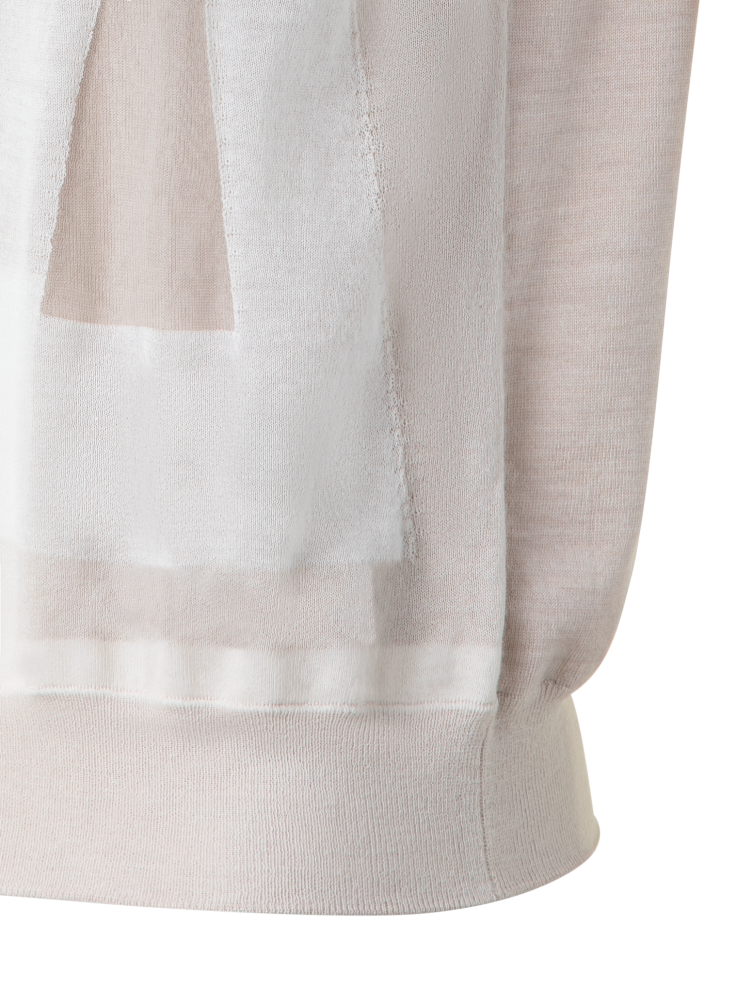 Designer Double Layer Intarsia Knit Sweater - neutral - pastel - multicolor - ecru - beige - white