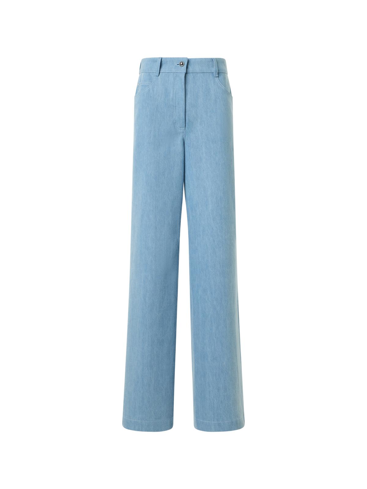 Designer Cooper Wide Leg Stretch Cotton Denim Pants - blue