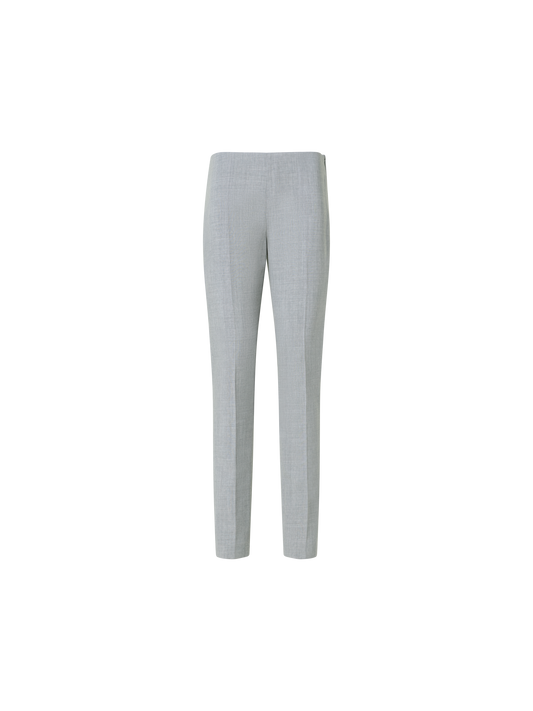 Designer Slim Wool Double-Face Pants - grey