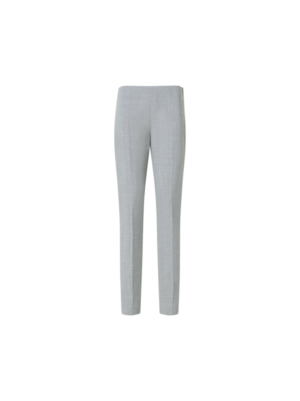Designer Slim Wool Double-Face Pants - grey