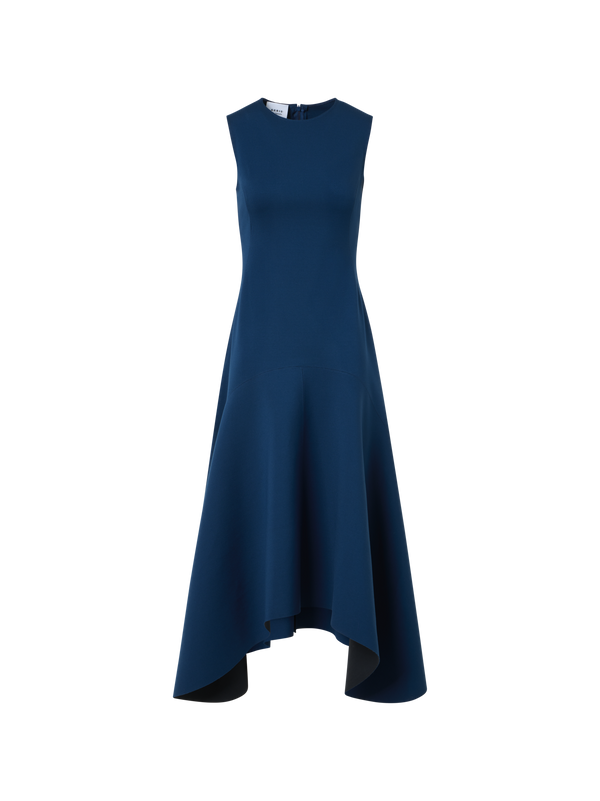 Designer Asymmetric Handkerchief Midi Dress 