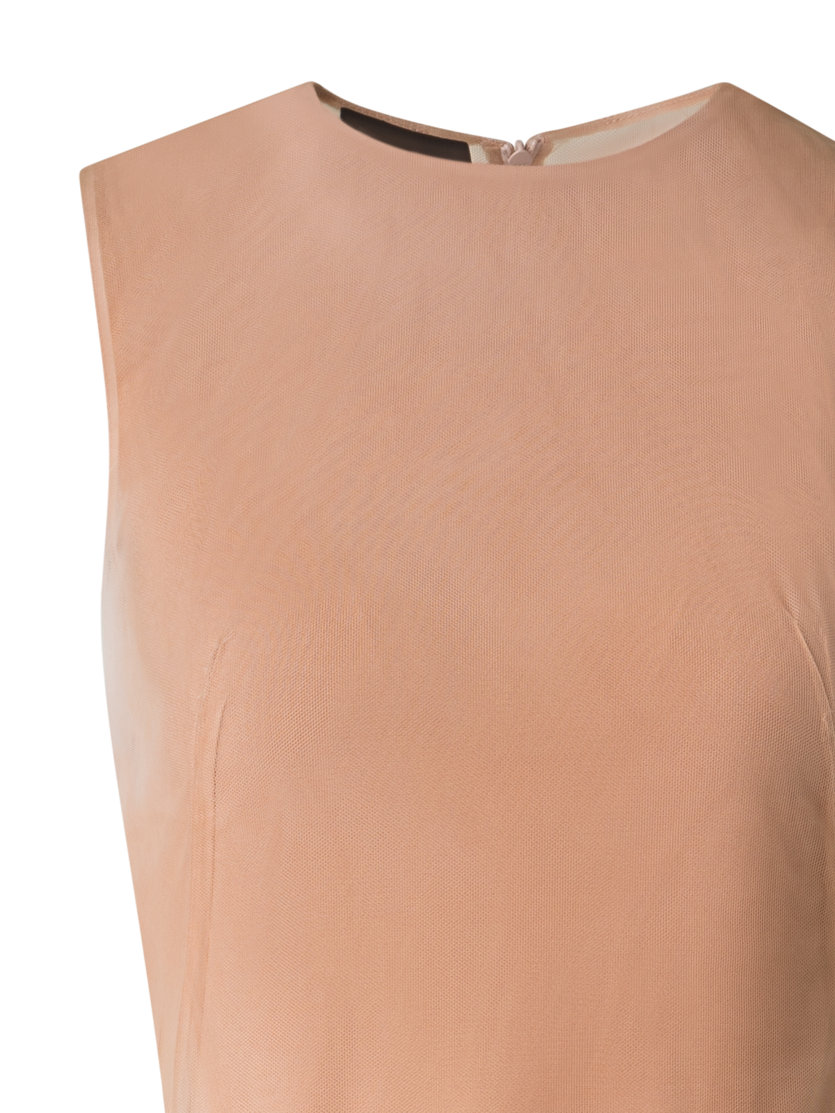 Designer Asymmetrical Tulle Dress in Chiaroscuro Print - neutral - pastel - beige