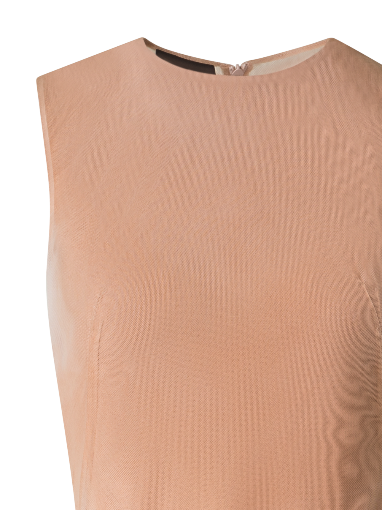 Designer Asymmetrical Tulle Dress in Chiaroscuro Print - neutral - pastel - beige