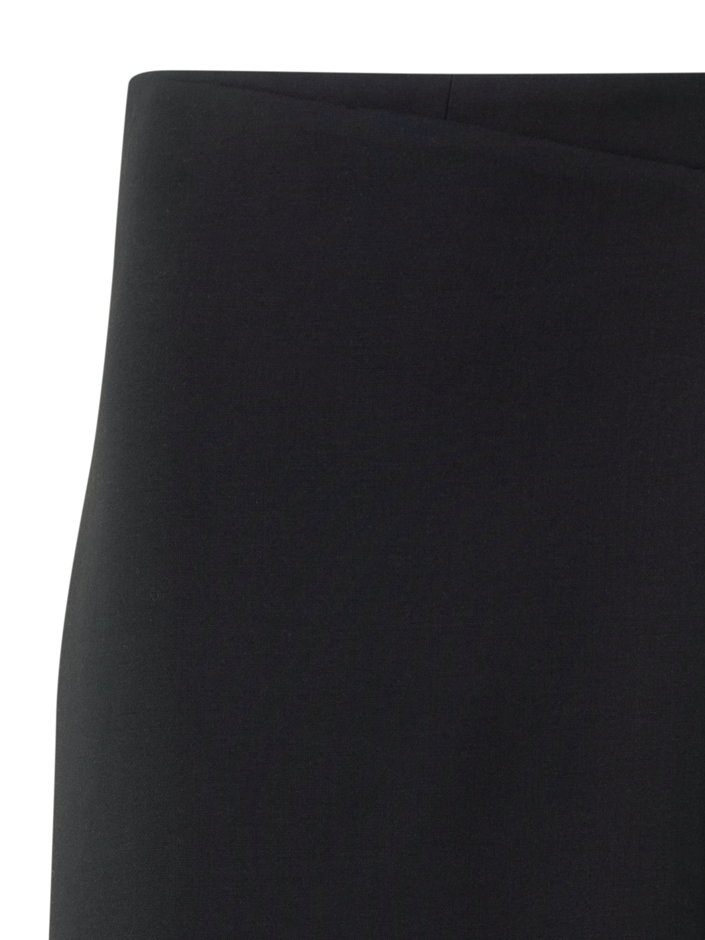 Designer Straight Wool Double-Face Pants with Apron Wrap - black - neutral
