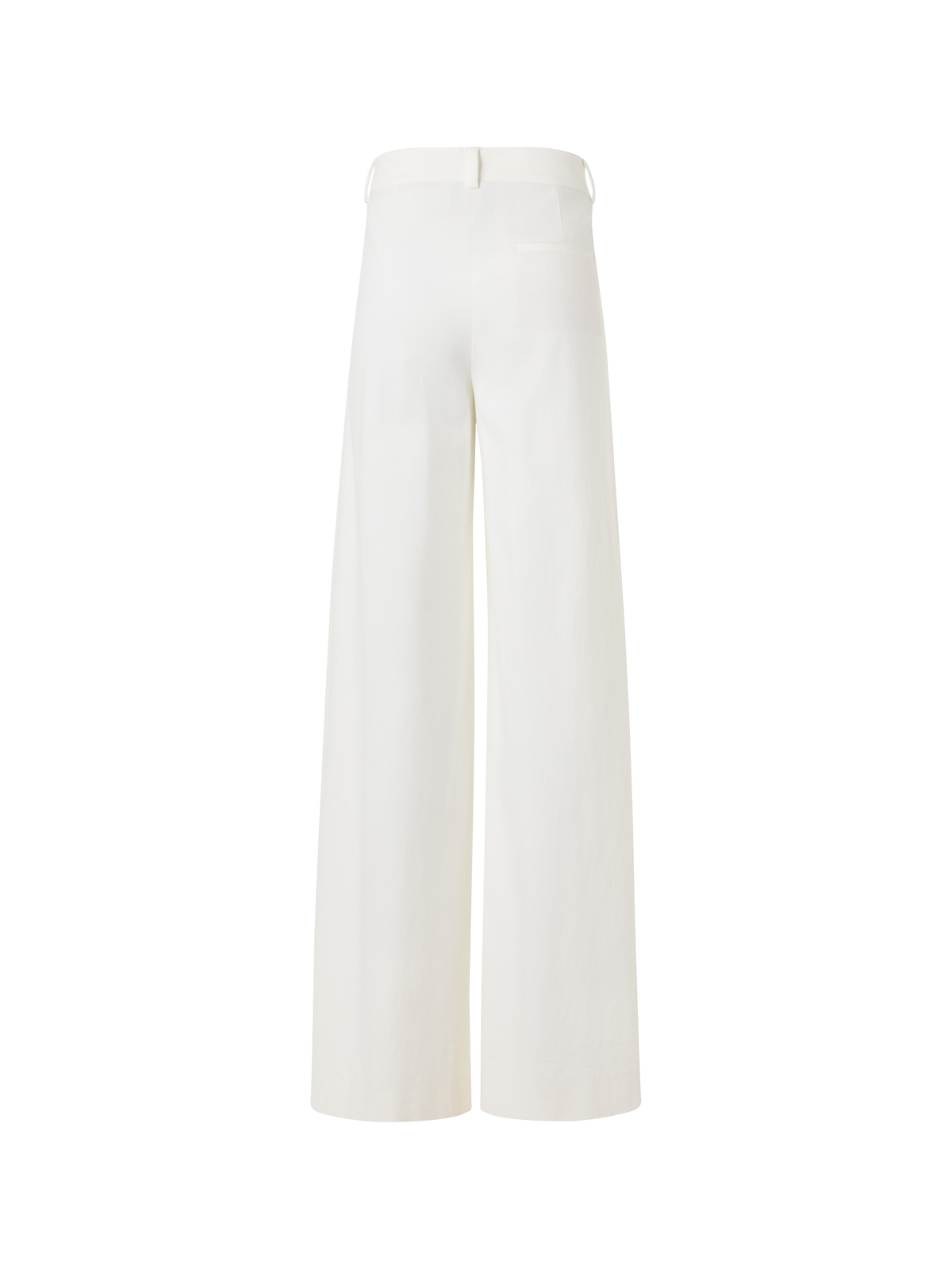 Designer Cassie Flared Wide-Leg Pants in Denim Stretch Cotton  - ecru - white