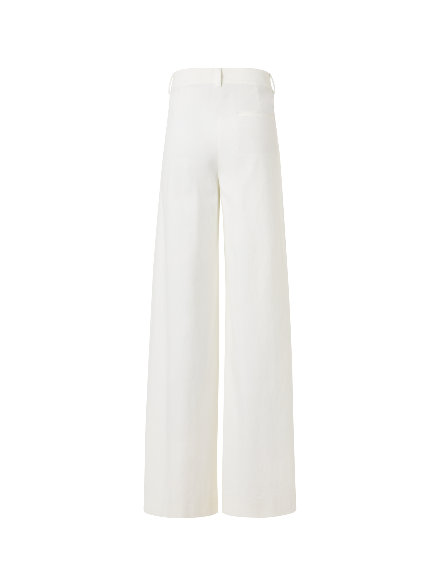 Designer Cassie Flared Wide-Leg Pants in Denim Stretch Cotton  - ecru - white