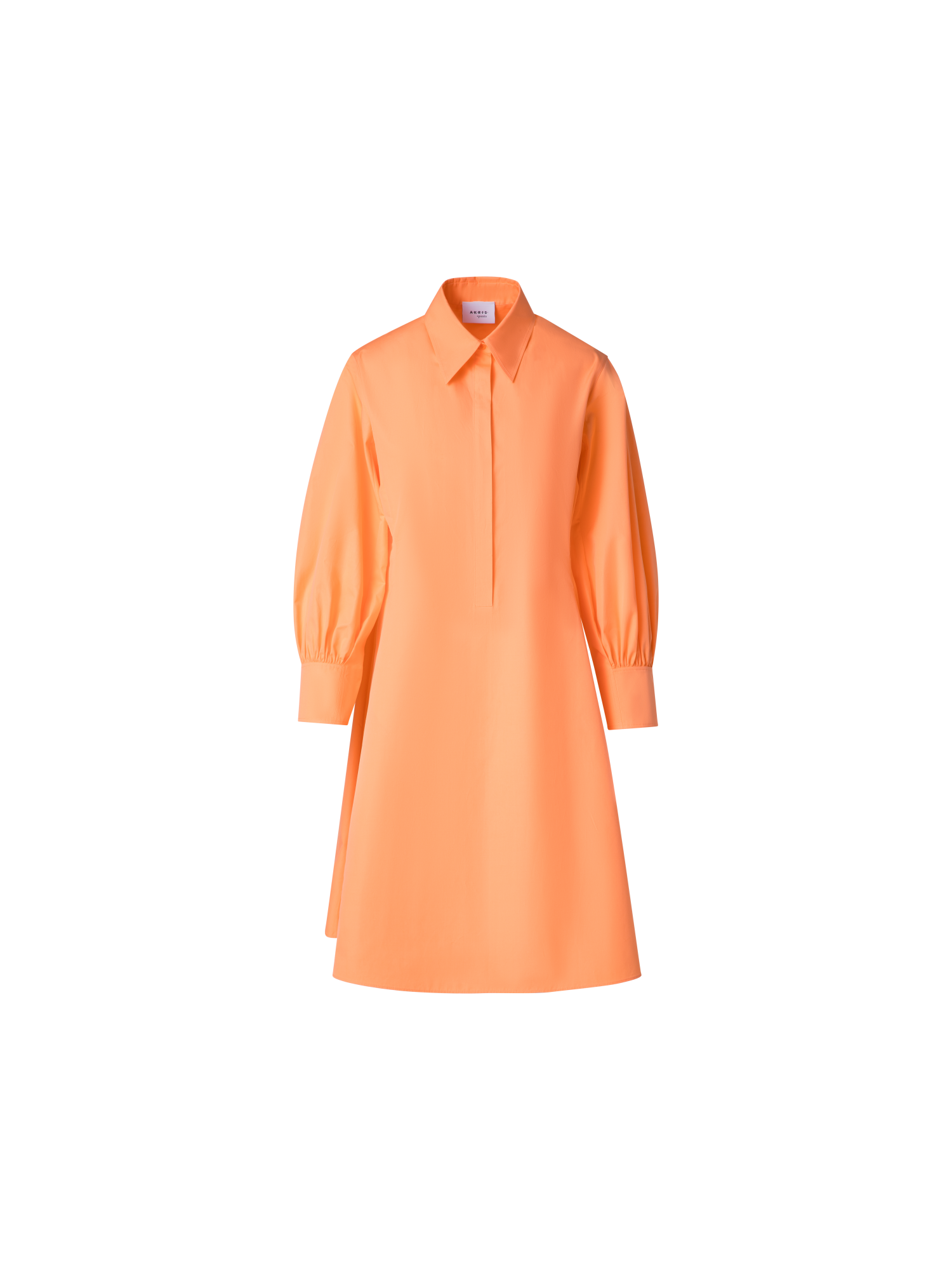 Designer Shirt Dress in Cotton Poplin - orange
