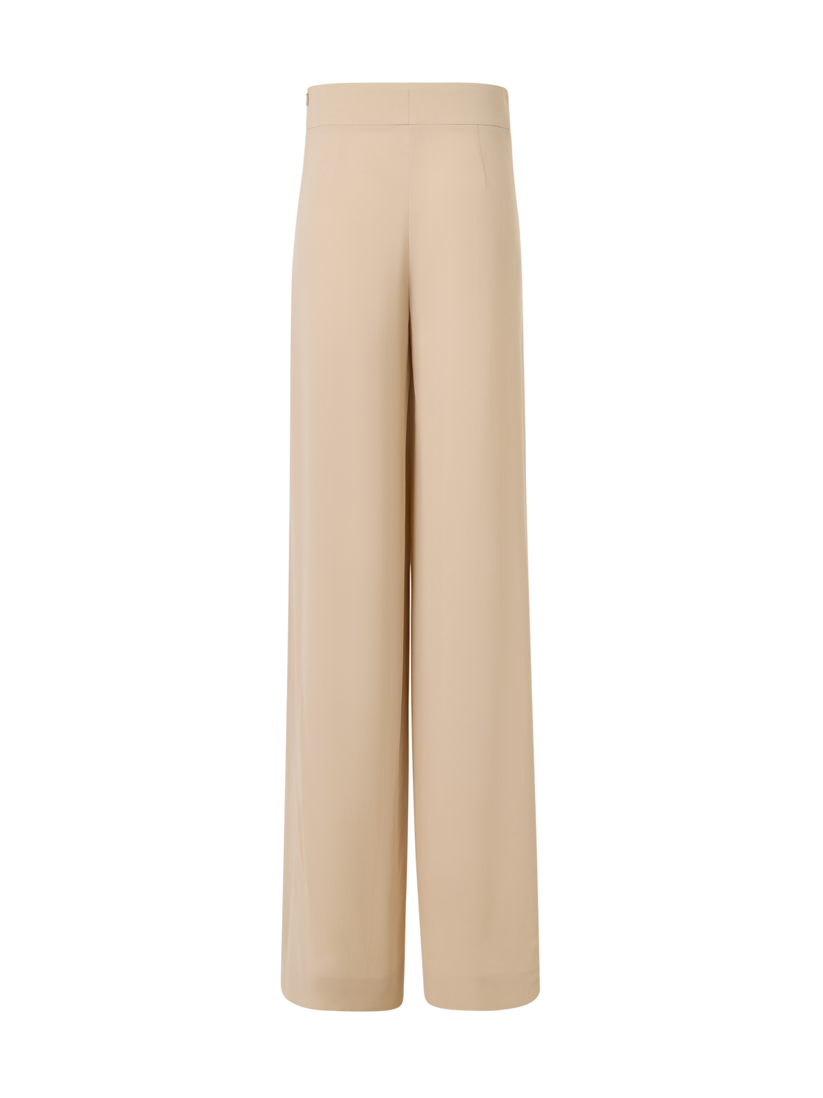 Designer Fellia Wide-Flared-Leg Pants in Silk Georgette - beige