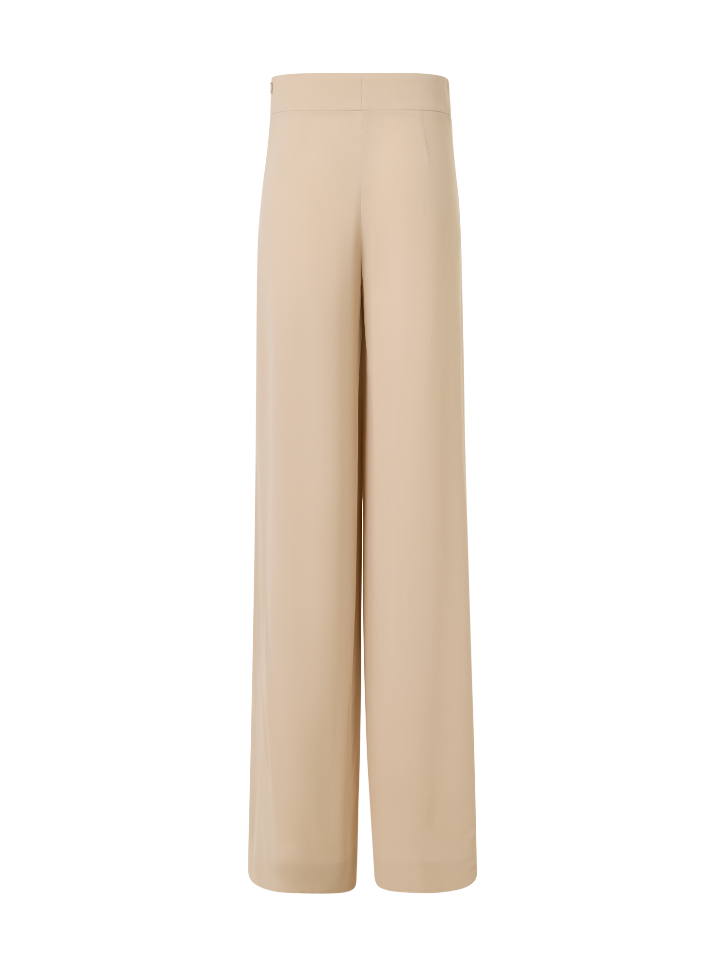 Designer Fellia Wide-Flared-Leg Pants in Silk Georgette - beige