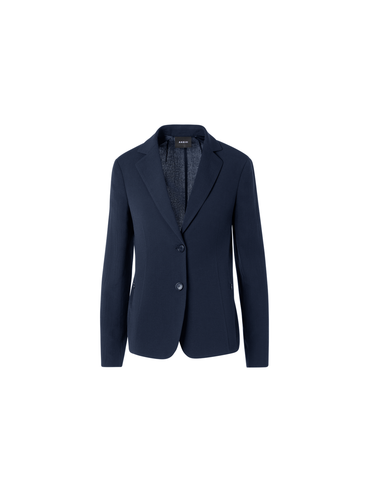 Designer Lavino Jacket in Structured Cotton-Silk Double-Face - blue