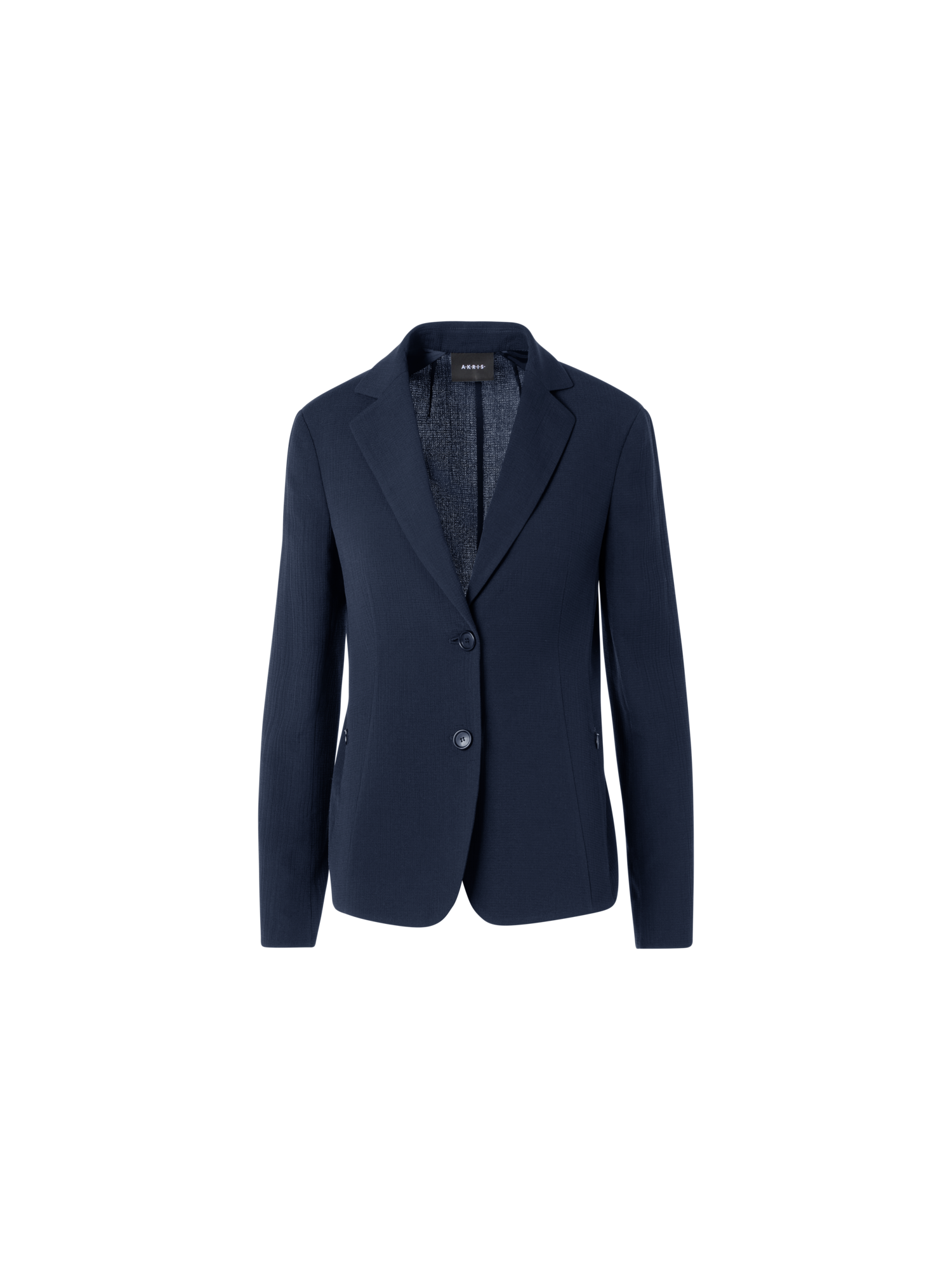 Designer Lavino Jacket in Structured Cotton-Silk Double-Face - blue
