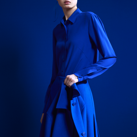 Hemdbluse aus Seiden-Crêpe