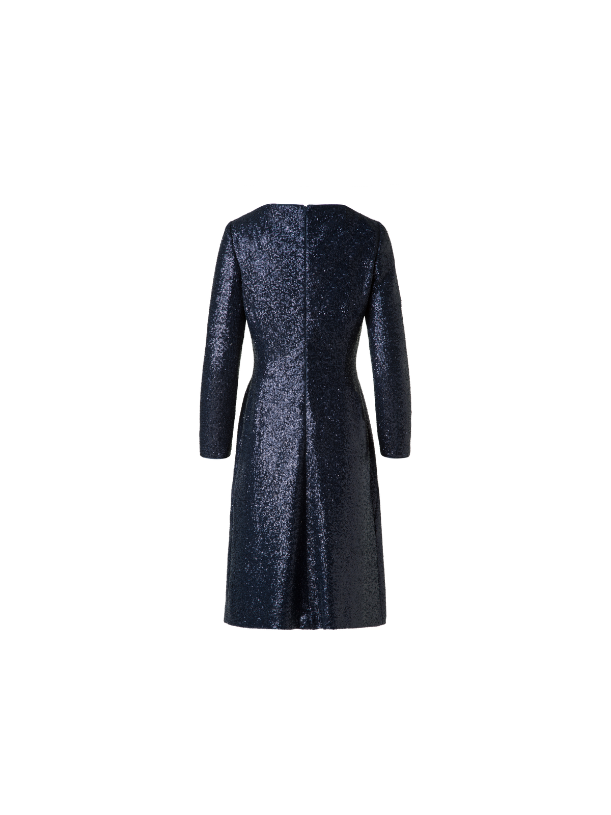 Designer Sequined Sheath Dress in A-Line - navy - blue