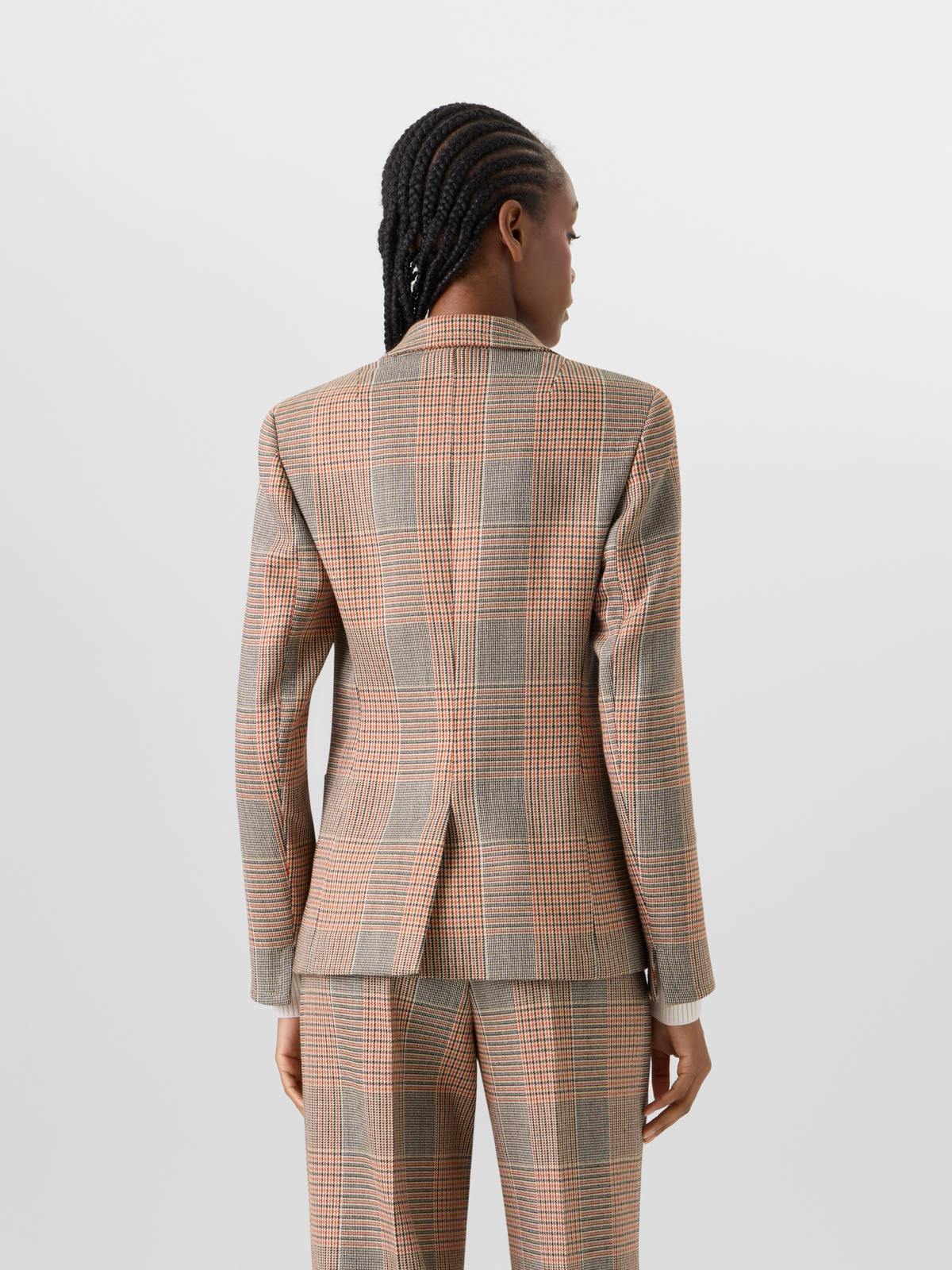 Designer Glen-Check Heavy Wool Twill Long-Sleeve Jacket - multicolor #editorial