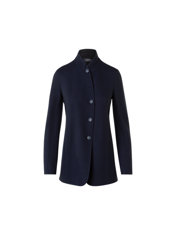 Designer Long Cashmere Jersey  Jacket - neutral - navy - blue