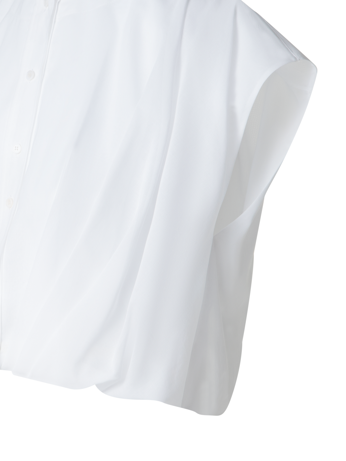 Designer Sleeveless Cotton Voile Blouse - neutral - white