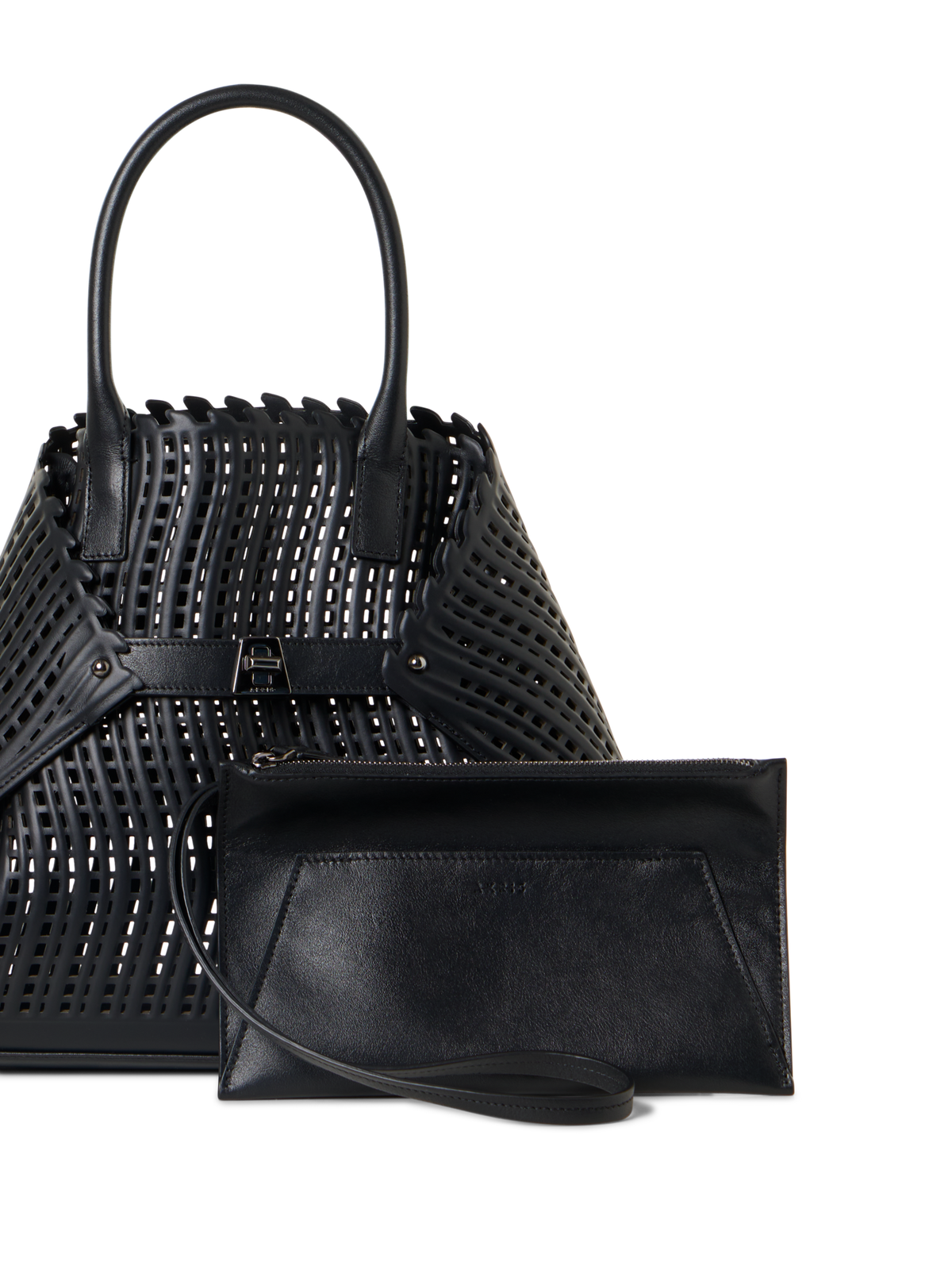 Designer Ai Small Top Handle Tote Bag - black