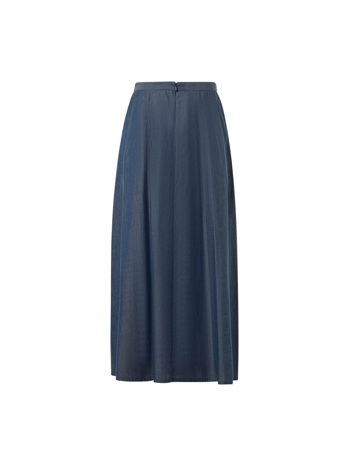 Designer Sea Island Cotton Midi Skirt - blue