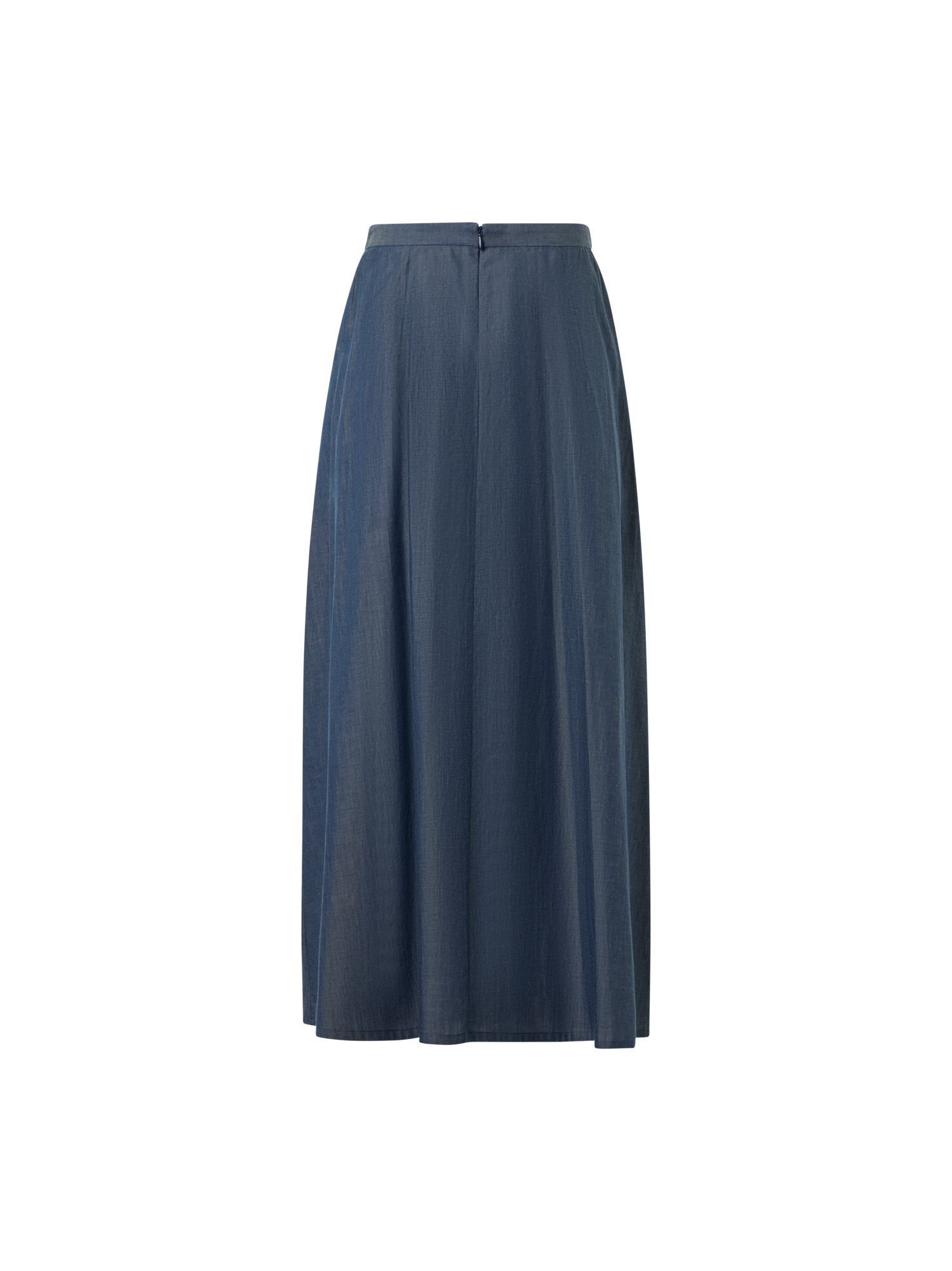 Designer Sea Island Cotton Midi Skirt - blue