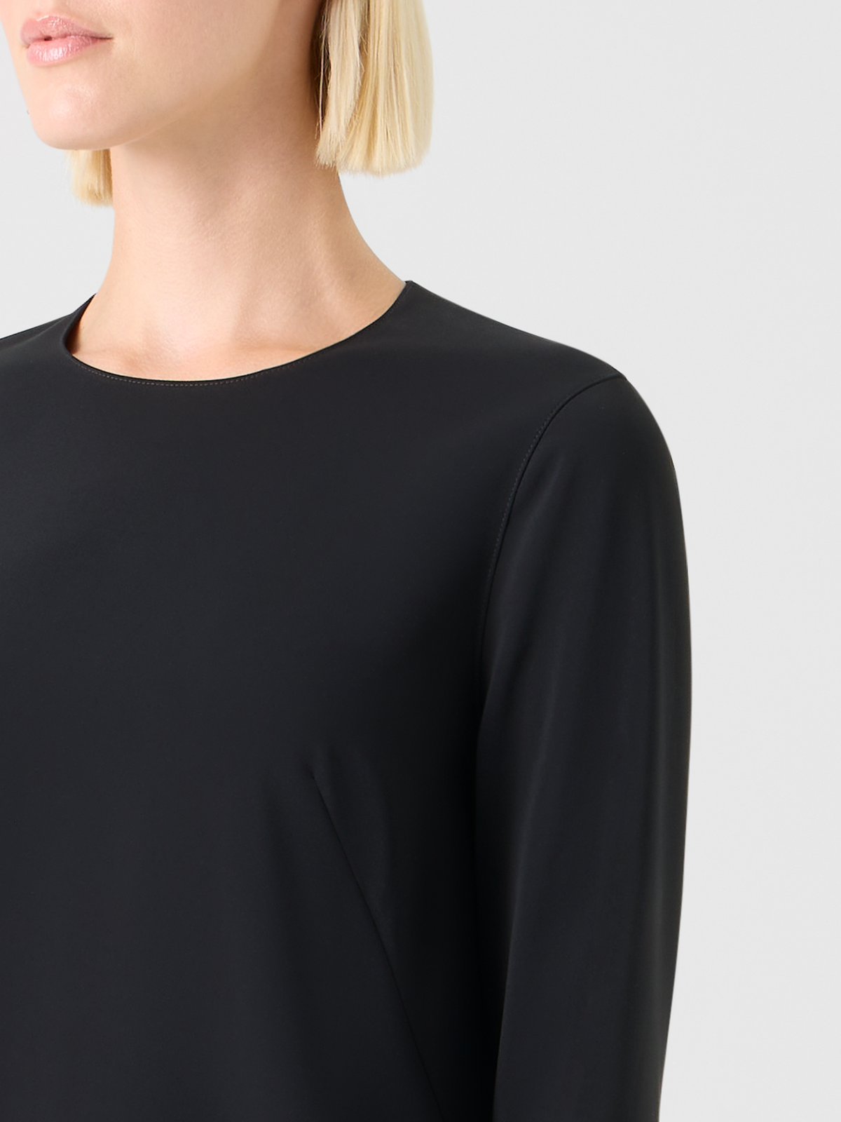 Designer 3D Dot Hem Lasercut Crêpe Dress - black #editorial