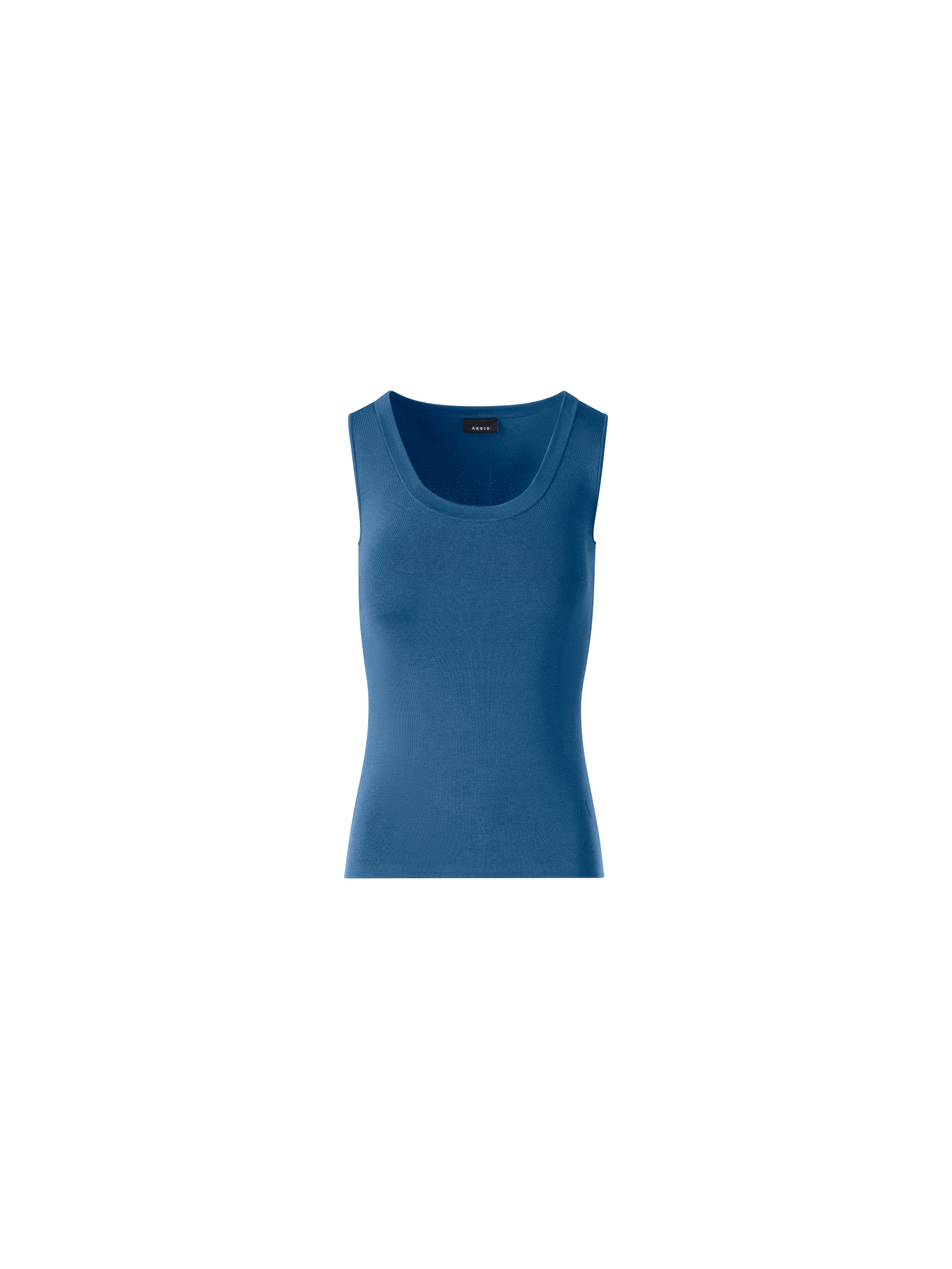 Designer Knit Tank Top in Silk Stretch - blue