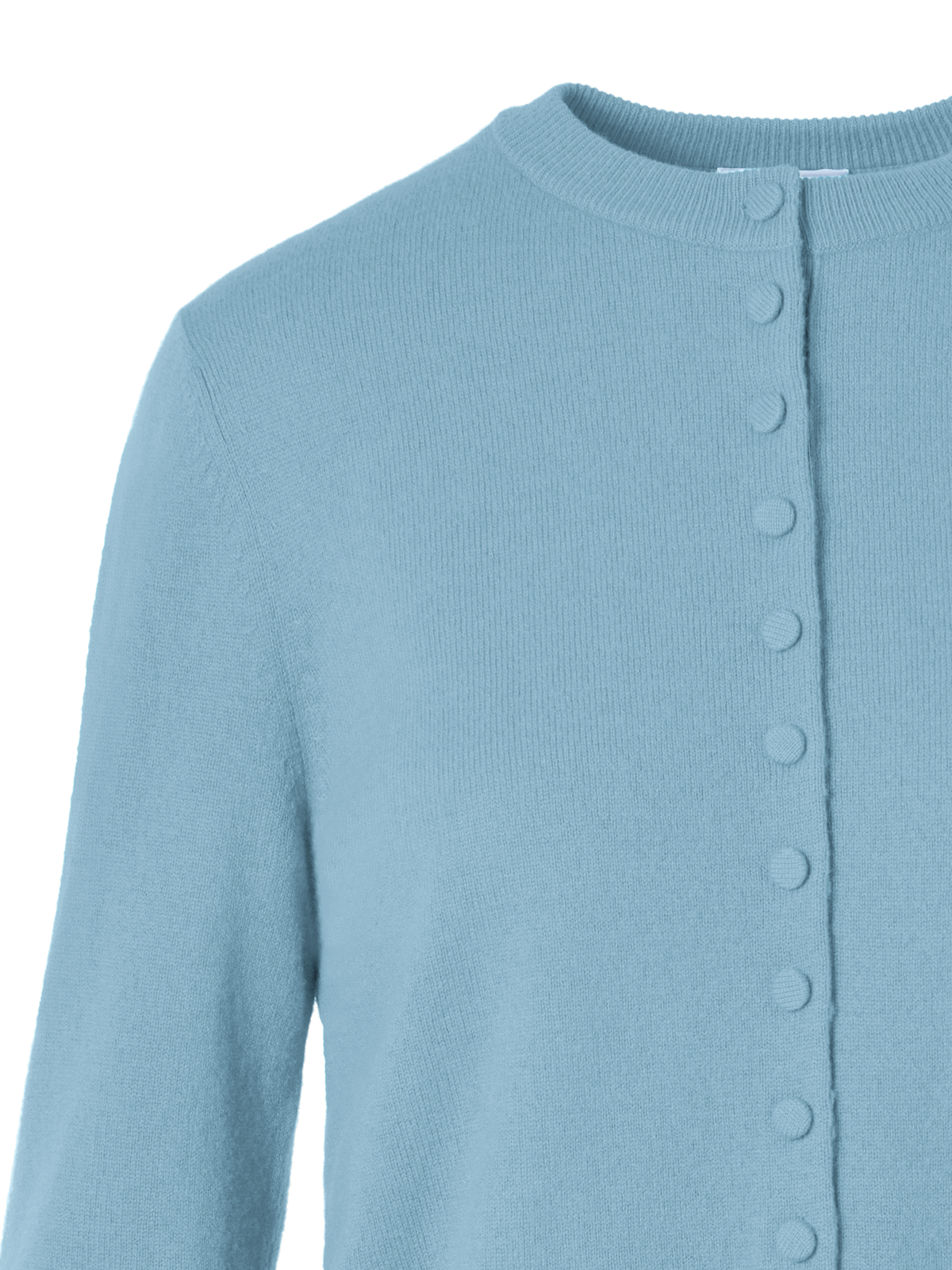 Designer Relaxed Wool Cashmere Knit Cardigan - blue
