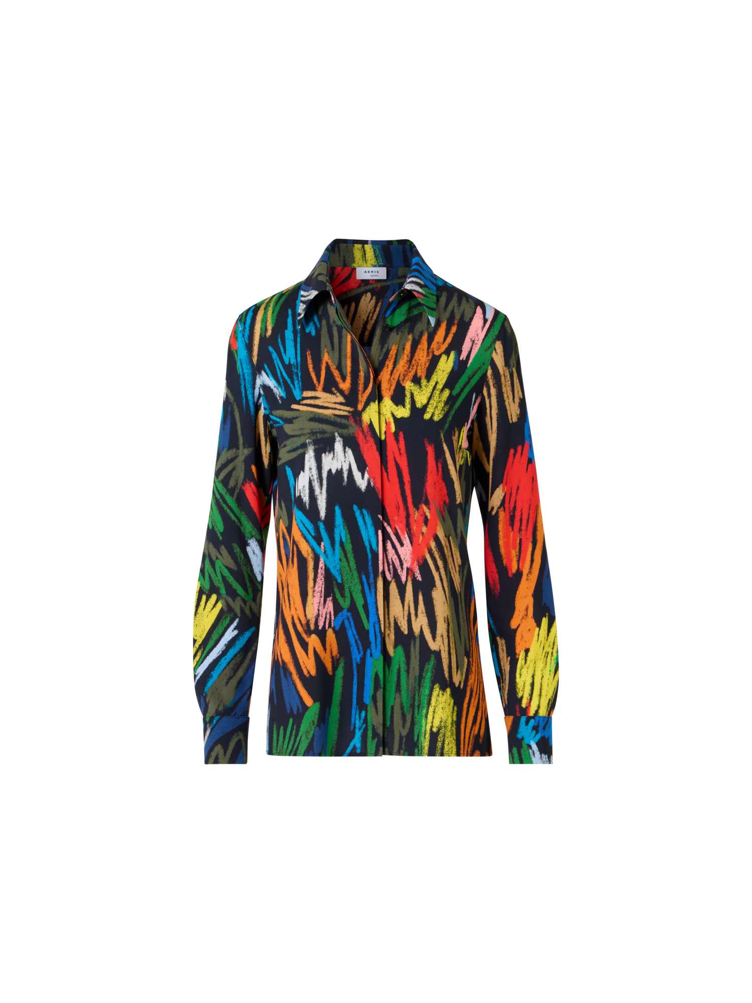 Designer Scribble Print Georgette Blouse - multicolor