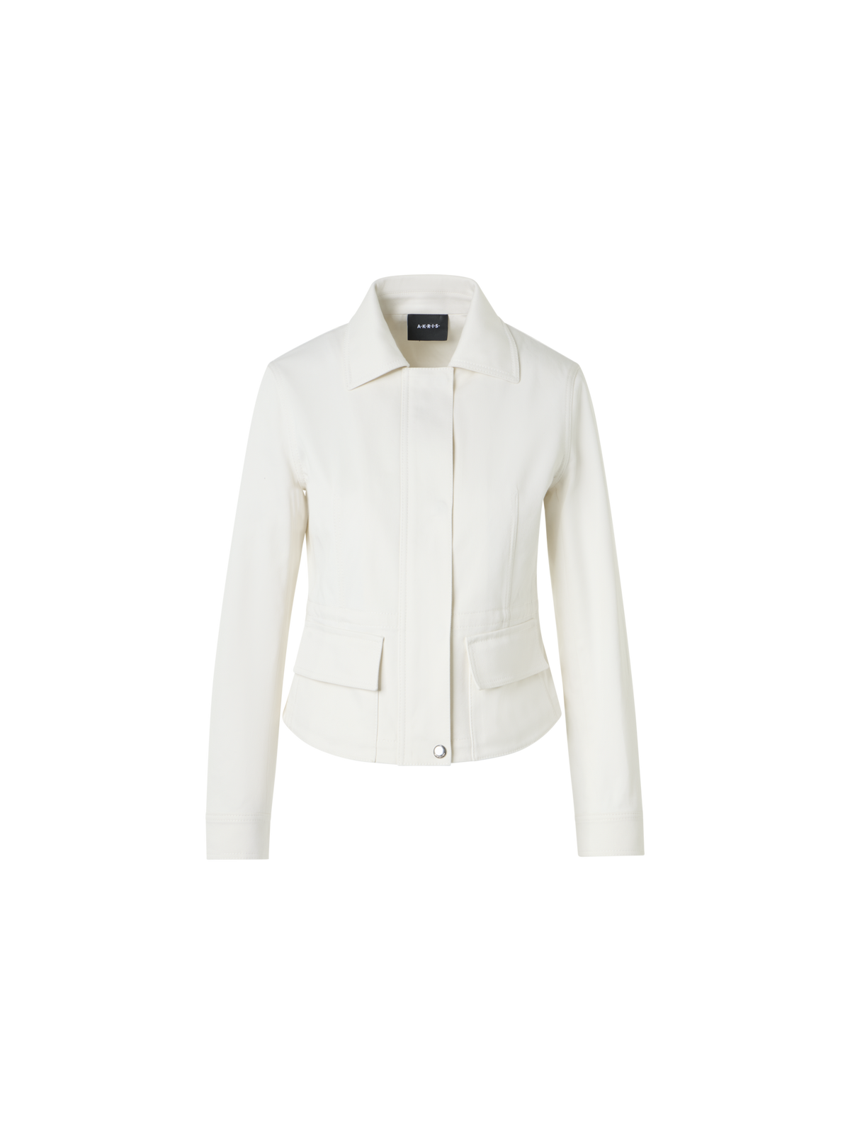 Designer Hugh Cotton Denim Cargo Jacket - ecru