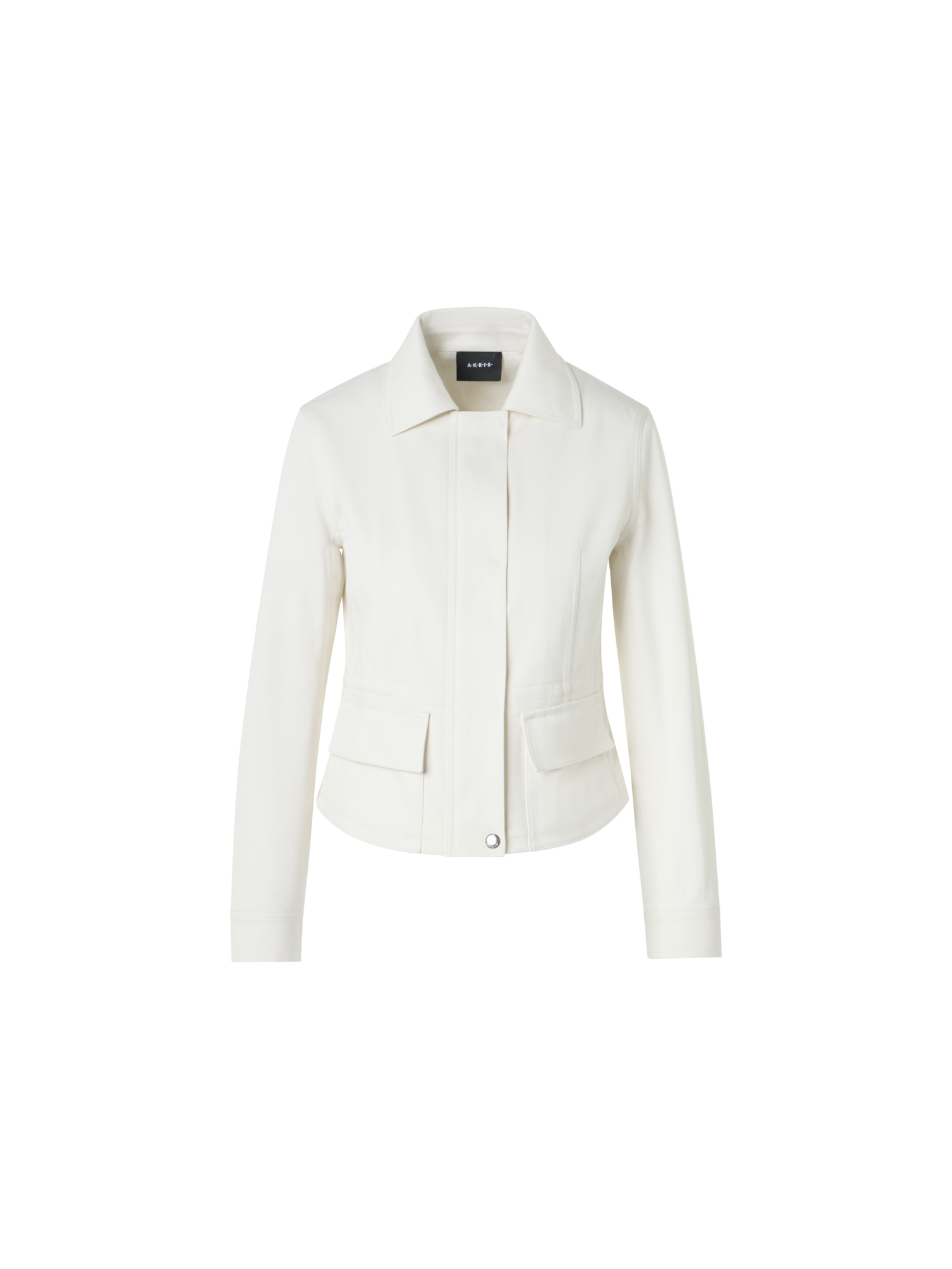 Designer Hugh Cotton Denim Cargo Jacket - ecru