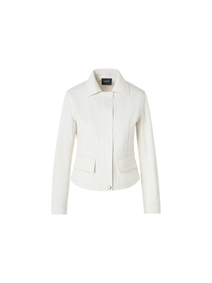 Designer Hugh Cotton Denim Cargo Jacket - ecru