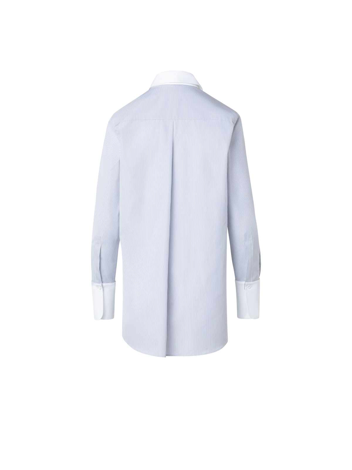 Designer Striped Cotton Tunic with White Collar - blue - multicolor